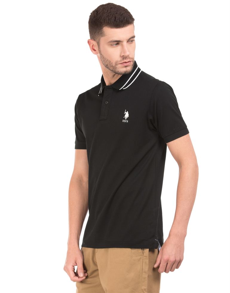 U.S. Polo Assn. Men Casual Wear Solid T-Shirt